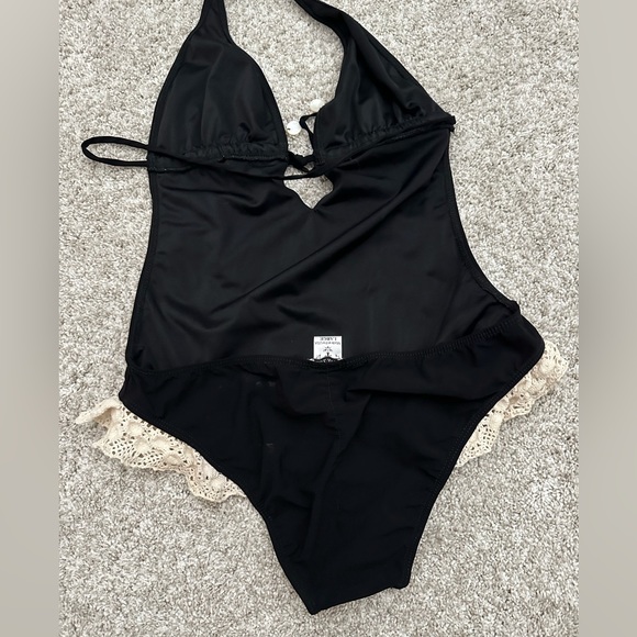 Shay Todd Swim One Piece - Lace Swimwear, (Black/White, Large) Made in USA -RARE - Picture 10 of 16